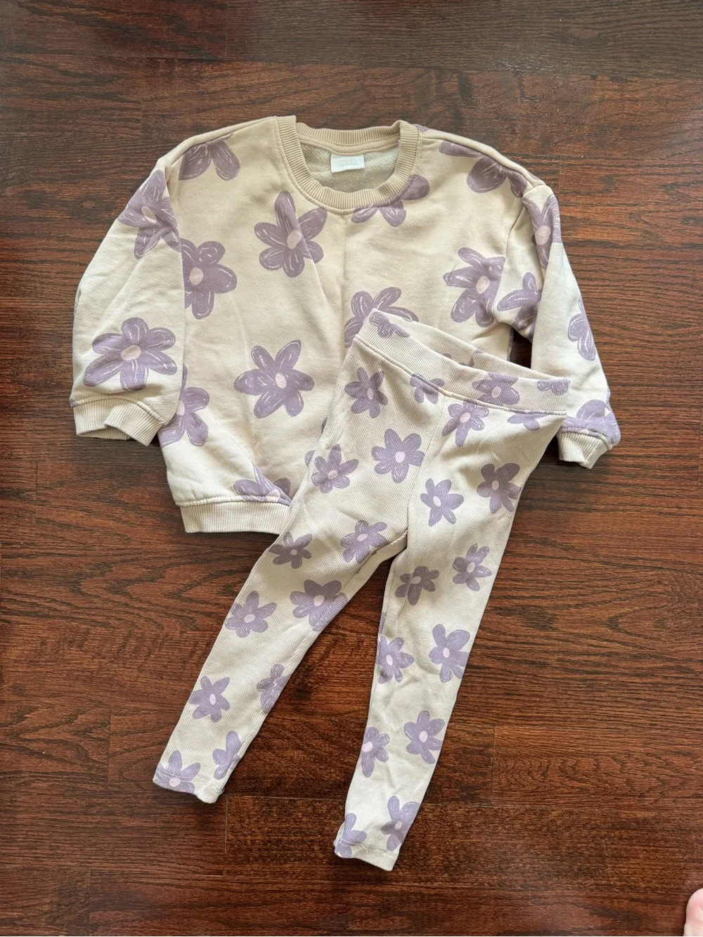 Zara Cream and Lavender Floral Kids Matching Set